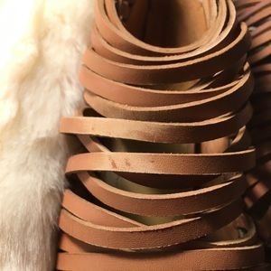 NWB Vince Camuto Tan leather zippered wedges